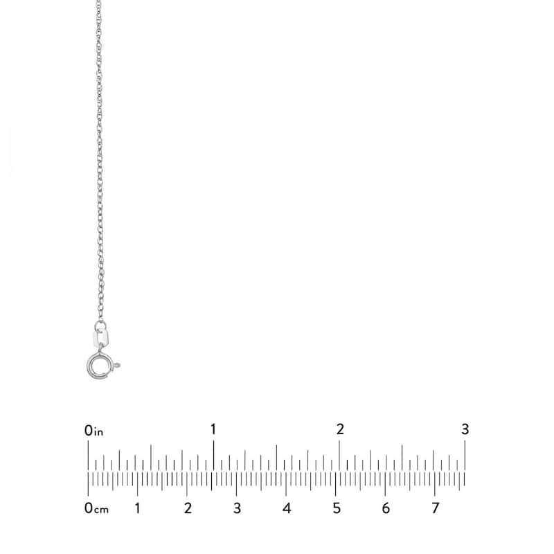 Curata 10k White Gold 1.2mm Light Weight Rope Chain Necklace (Spring Ring)