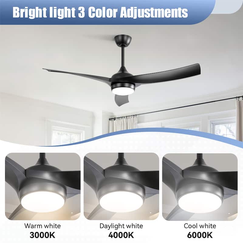 52 Inch Ceiling Fan with 18W LED Light and Remote Control