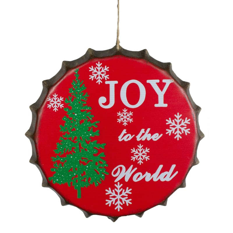 12" Red and Green Joy to the World Christmas Wall Decor