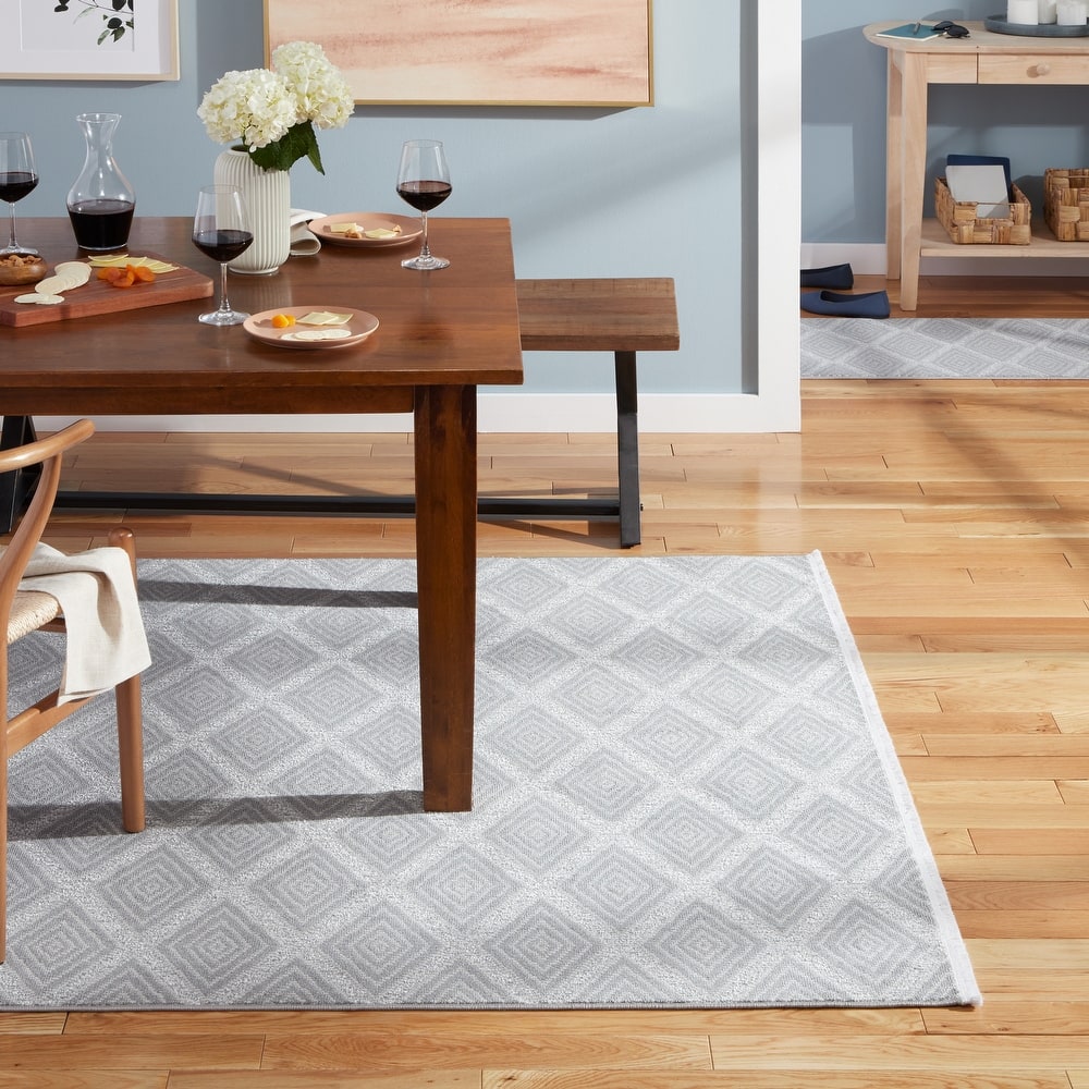 TOWN & COUNTRY EVERYDAY Rein Solid Diamond Everwash Washable Non-Slip Backing Area Rug