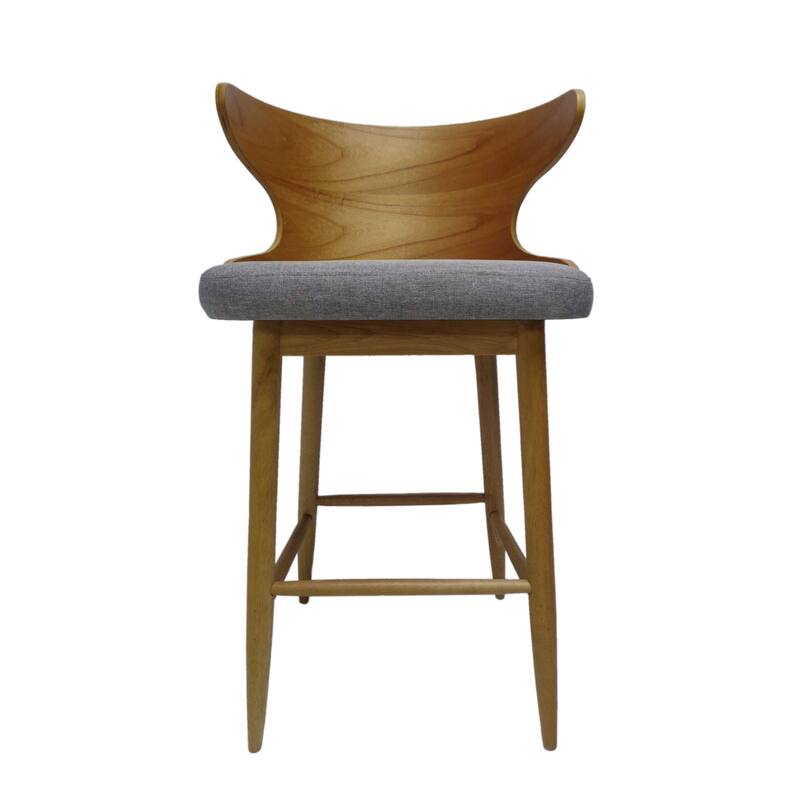 Modern Set of 2 Bar Stools with Backrest, Padded Seats, Solid Wood Frame for Bar Dining Room Living Room and Café