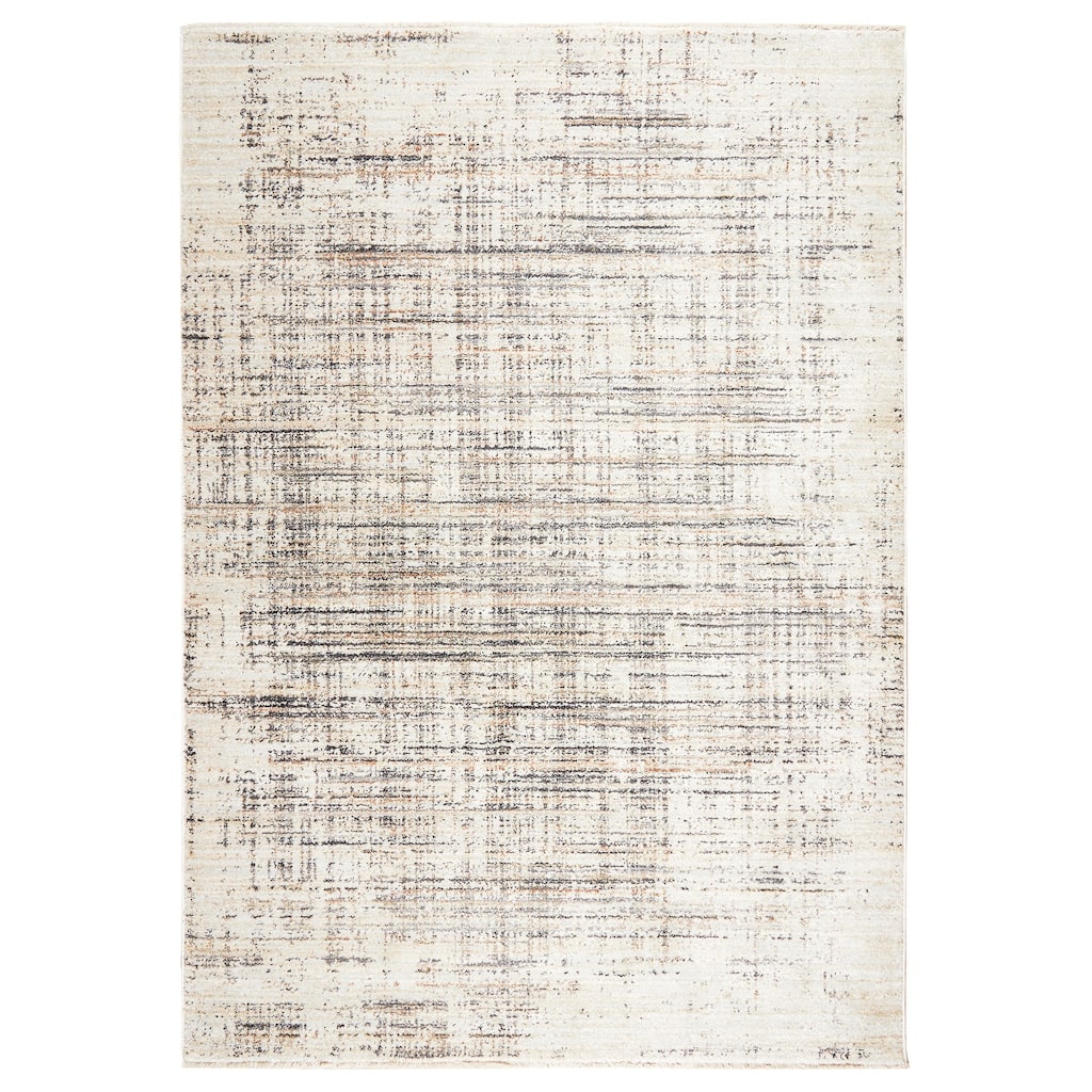 Terra by Obeetee Umbria Grid Gray Rug