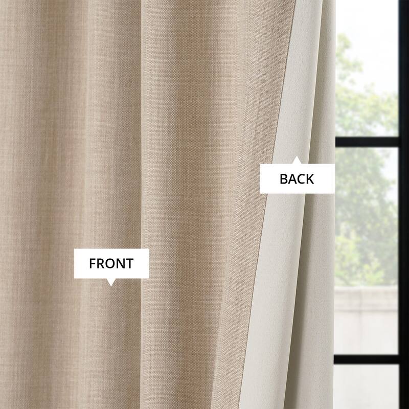 Exclusive Fabrics Grommet Textured Faux Linen Room Darkening Curtains for Bedroom & Living Room Curtains (1 Panel)