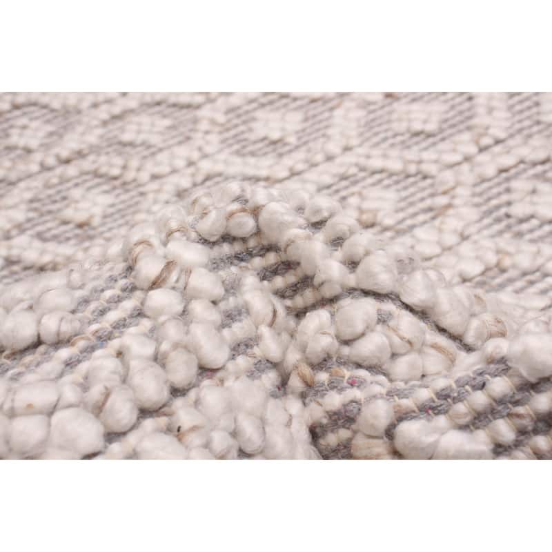 ECARPETGALLERY Braid weave Sienna Cream Wool Rug - 2'3 x 7'8