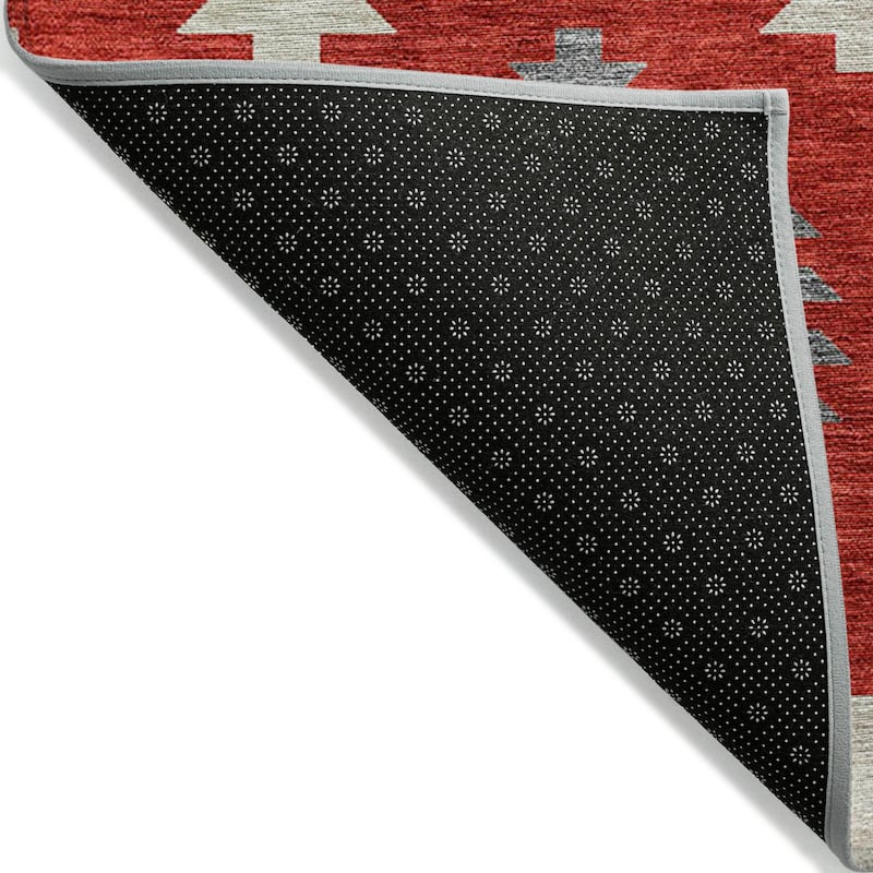 Machine Washable Indoor/ Outdoor Boho Tribal Chantille Rug