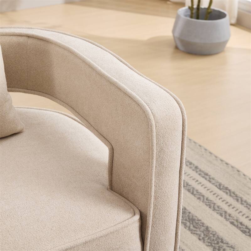 29.1" Swivel Accent Chair with Weathered Wood Base