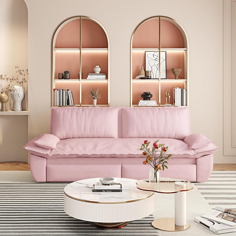 Sleeper Sofa Bed for Living Room, 73.2" Pull Out Couch Velvet Loveseat Sofa Bed, 3 in 1 Convertible Beds for Apartment