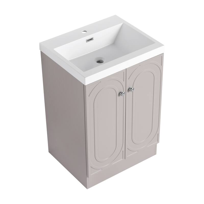 24" Freestanding Bathroom Vanity with Resin Sink