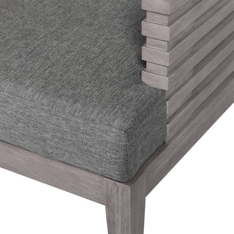 Vivid Outdoor Patio Dining Chair in Eucalyptus Wood with Olefin Cushions
