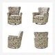 preview thumbnail 20 of 53, HULALA HOME Georg Transitional Floral Fabric Swivel Rocker Chair with Removable Backrest and Rolled Armrest Set of 2