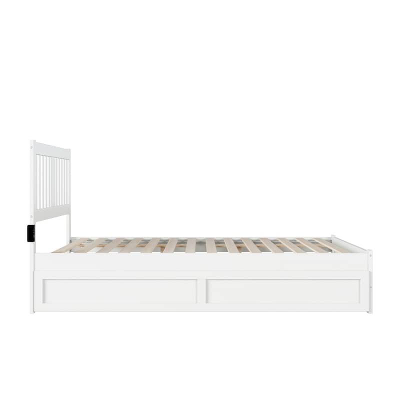 Tahoe Queen Bed with Footboard and Twin XL Trundle in White