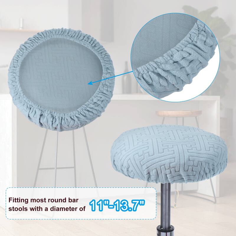 Round Bar Stool Cover, Elastic Bar Stool Seat Covers for 11"-14" Chair