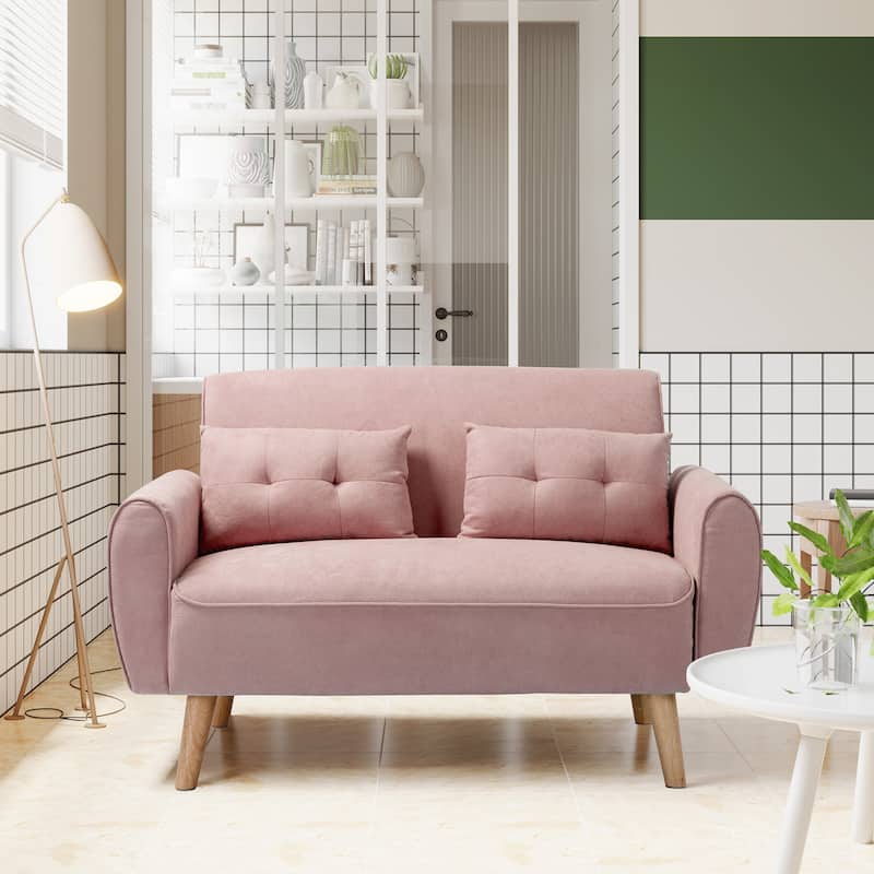 Futzca 47" Modern Loveseat Sofa - Pink