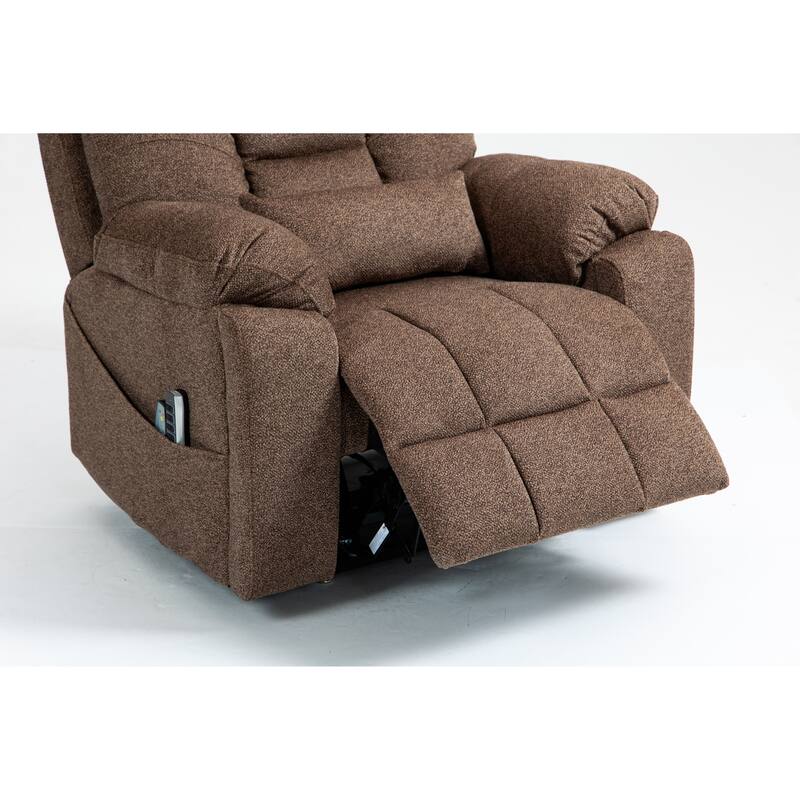 Power Lift Recliner Chair with Heat & Massage, Ergonomic Single Sofa Chair, Electric Recliner Chair with 2 Cup Holders
