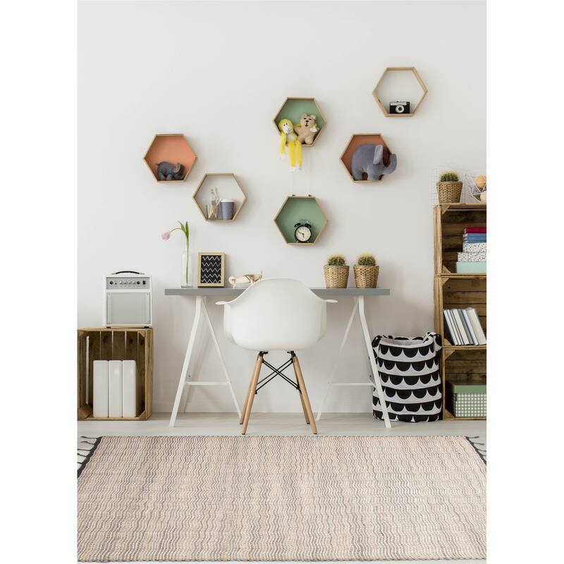 ECARPETGALLERY Braid weave Sienna Grey Wool Rug - 5'9 x 7'1