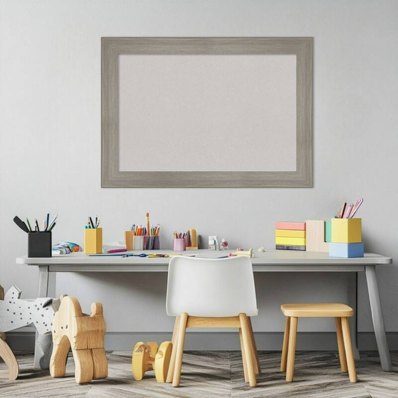 Grand Greywash Narrow Framed Cork Board - Bulletin Board, Organization Board, Pin Board