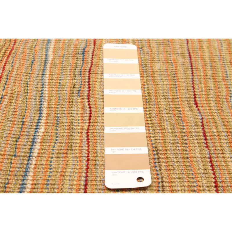 ECARPETGALLERY Flat-Weave Boho Tan Wool Kilim - 7'2 x 9'11