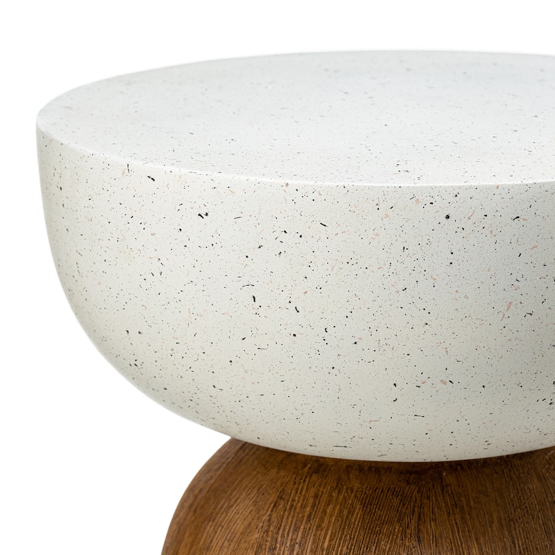 Glitzhome 17.75"H MGO Geometric Faux Terrazzo and Garden Stool