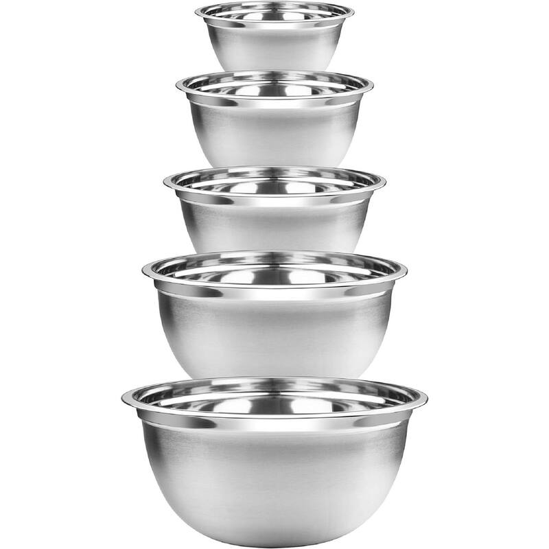 Stainless Steel Mixing Bowl - Premium Polished Nesting Metal Bowl - 5.75x11.87