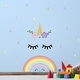 preview thumbnail 2 of 4, Walplus Sleeping Unicorn Rainbow Children Wall Sticker Nursery Decor