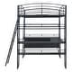 preview thumbnail 9 of 12, Stylish Full Size Loft Bed with 4 Layers of Shelves, L-shaped Desk, a set of Sockets, USB Ports and and Wireless Charging, Black