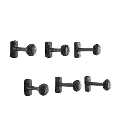 Decorative Industrial Cast Iron Nail Head Wall Hooks (Set of 6)