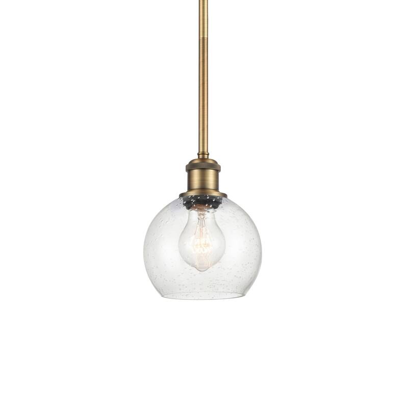 Innovations Lighting 516-1S-8-6 Athens Pendant Athens 6" Wide Mini - Brushed Brass / Seedy