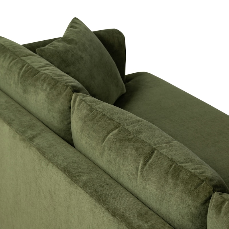 Poly & Bark Lucerne Sectional with Extra-Wide Chaise in Distressed Green Velvet