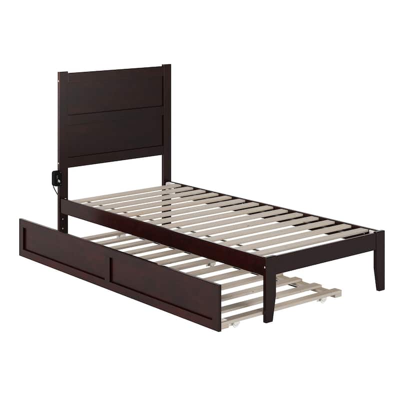 NoHo Twin XL Platform Bed with Twin XL Trundle in Espresso