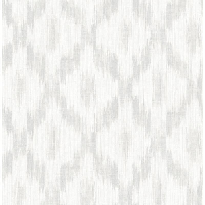 Seabrook Designs Pomerelle Ikat Flamestitch Unpasted Wallpaper - 20.5 in. W x 33 ft. L (approximately 56 sq. ft.) - Silver