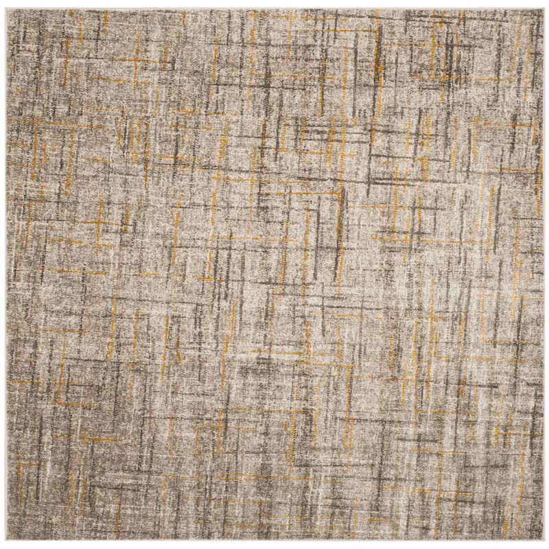 SAFAVIEH Porcello Libby Modern Rug - 6'7" Square - Grey/Dark Grey