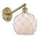 Option Antique Brass / White Glass with White Rope