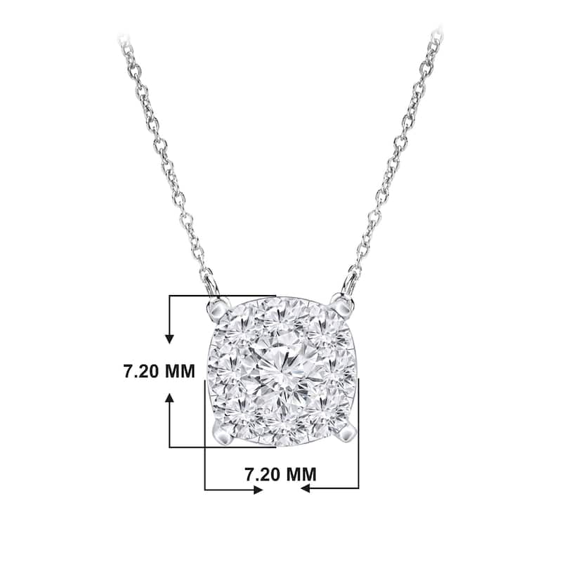 Auriya 14k Gold Pave Diamond Disc Necklace 3/8ct TW (H-I, I1-I2)