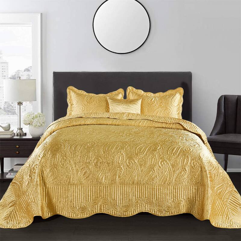 Serenta Quilted Satin 4-piece Bedspread Set