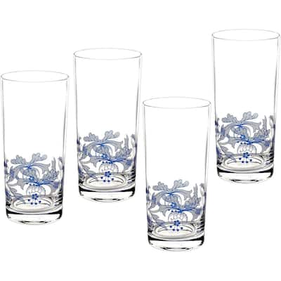 Spode Blue Italian Set of 4 Glasses - 15 oz