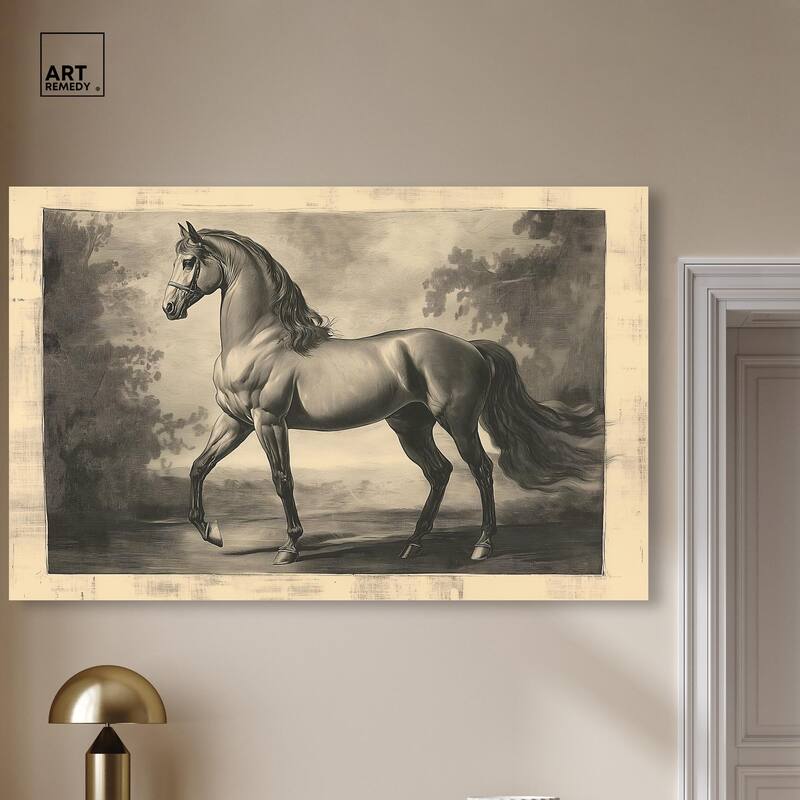 Sketch of a Stallion Canvas by Art Remedy, Gallery Wrapped