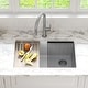 preview thumbnail 36 of 121, KRAUS Bellucci Workstation Undermount Granite Composite Kitchen Sink
