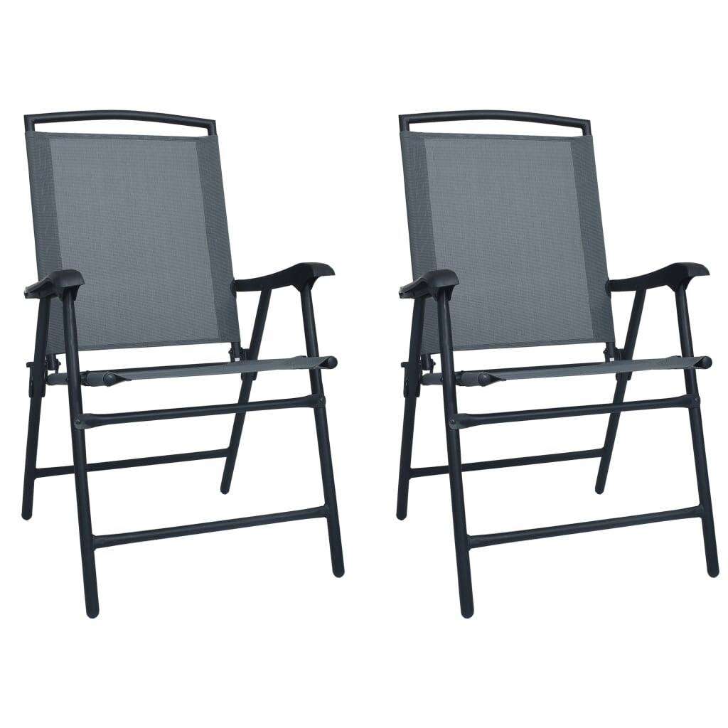 vidaXL 2x Folding Patio Chairs Texilene Camping Dinner Chair Seat Multi Colors