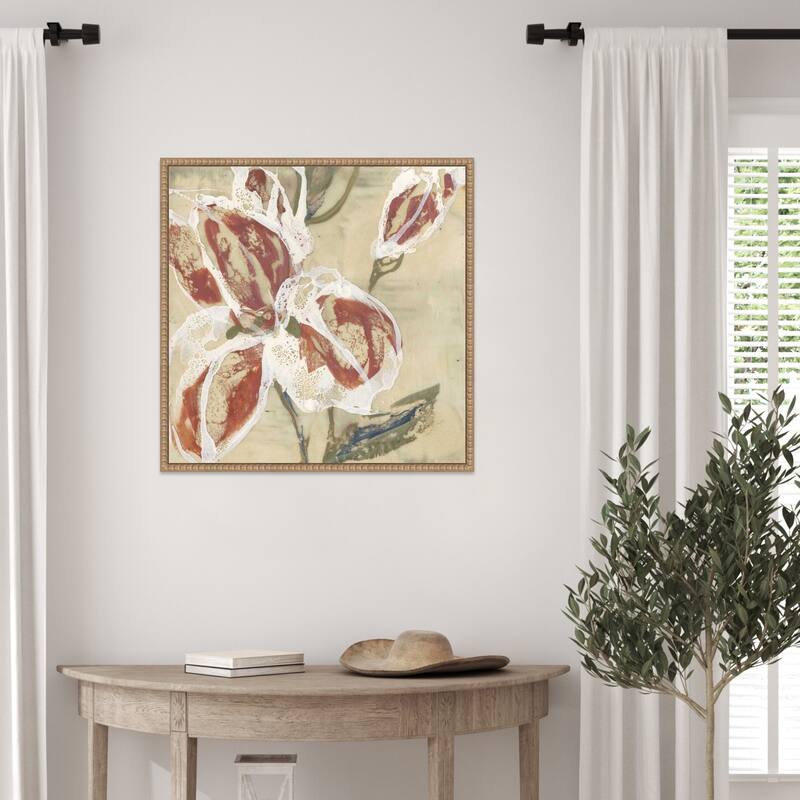 Vintage Botanical Lilys Breath No. 2 Illustration by Jennifer Goldberger Framed Canvas Wall Art Print