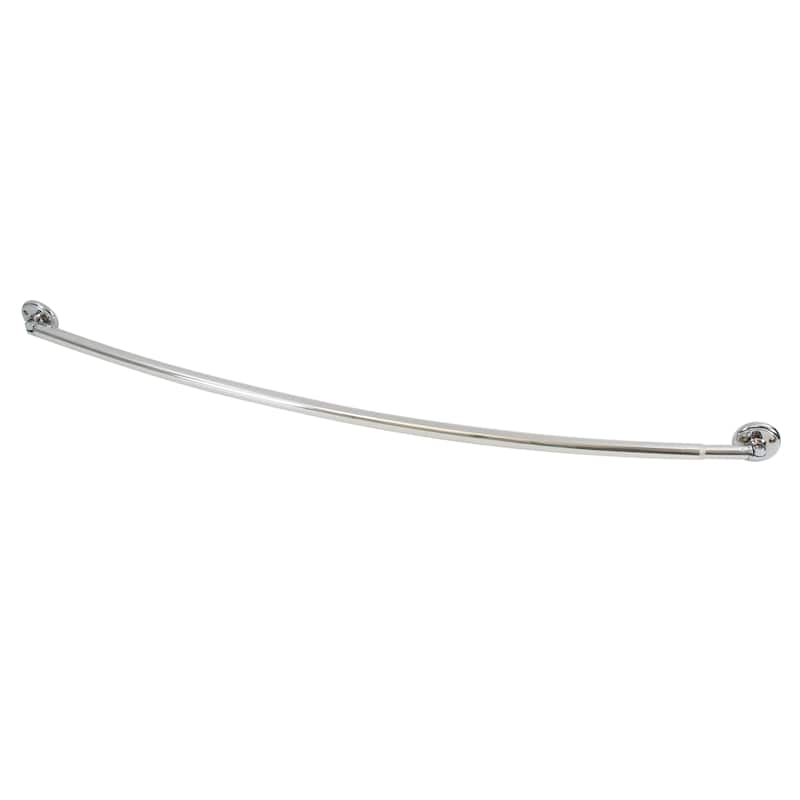 Bath Bliss Wall Mountable Curved Adjustable Shower Rod in Aluminum - Chrome