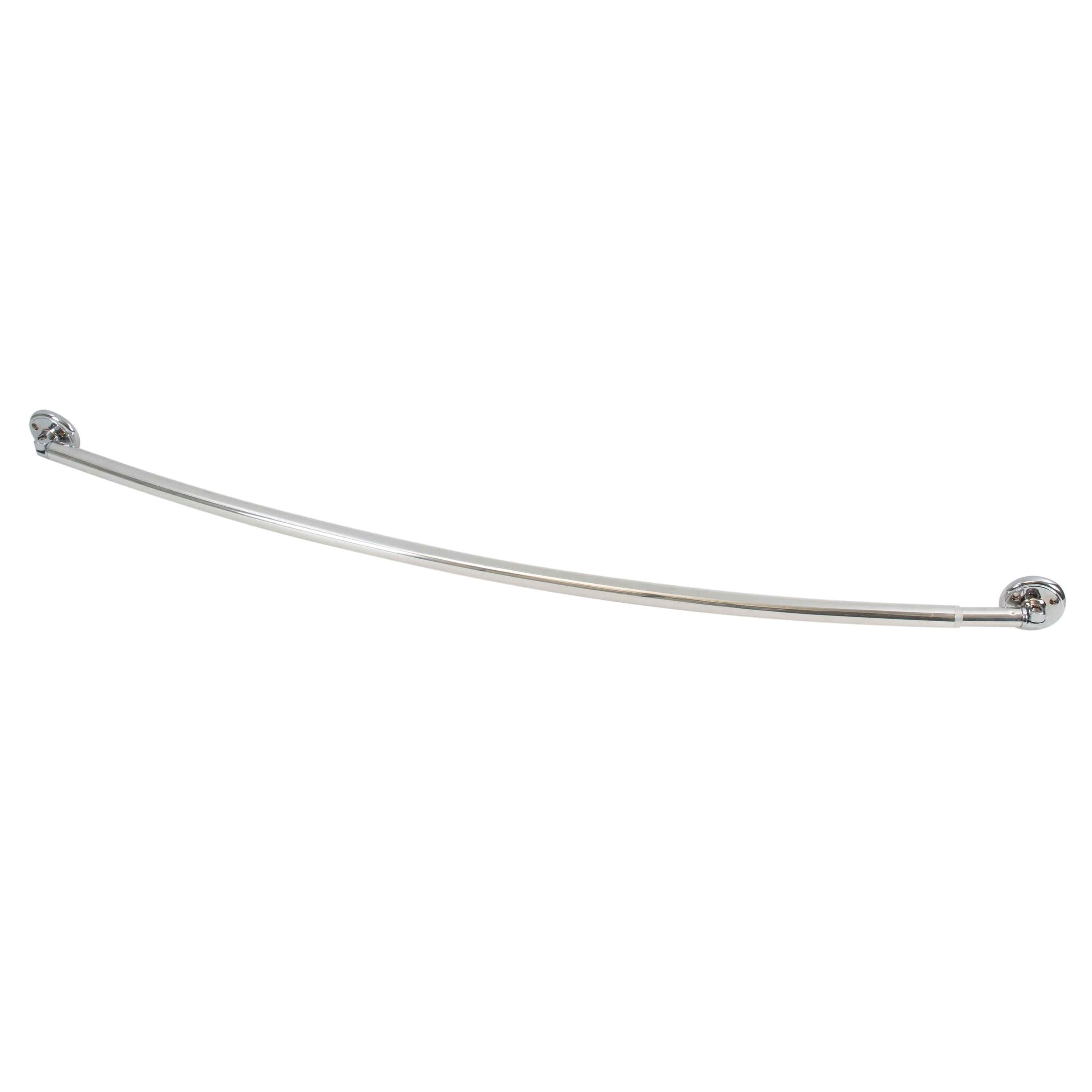 Bath Bliss Wall Mountable Curved Adjustable Shower Rod in Aluminum