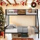 preview thumbnail 2 of 6, Twin Over Full Metal Bunk Bed with 2-Side Ladder and Guardrail,Kids Bed Design