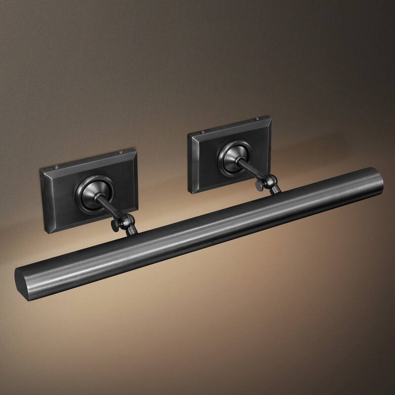 KAYLA Adjustable Gold Picture Wall Sconce - 1-Light, Multiple Sizes (8-30 in.) - 24in. - Black