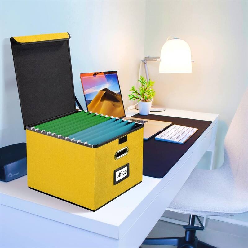 Collapsible File Storage Organizer Box - 14.9"L x 12.7"W x 10.8"H