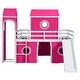 preview thumbnail 7 of 13, Wood Loft Bed with Slide, Pink Tent and Tower