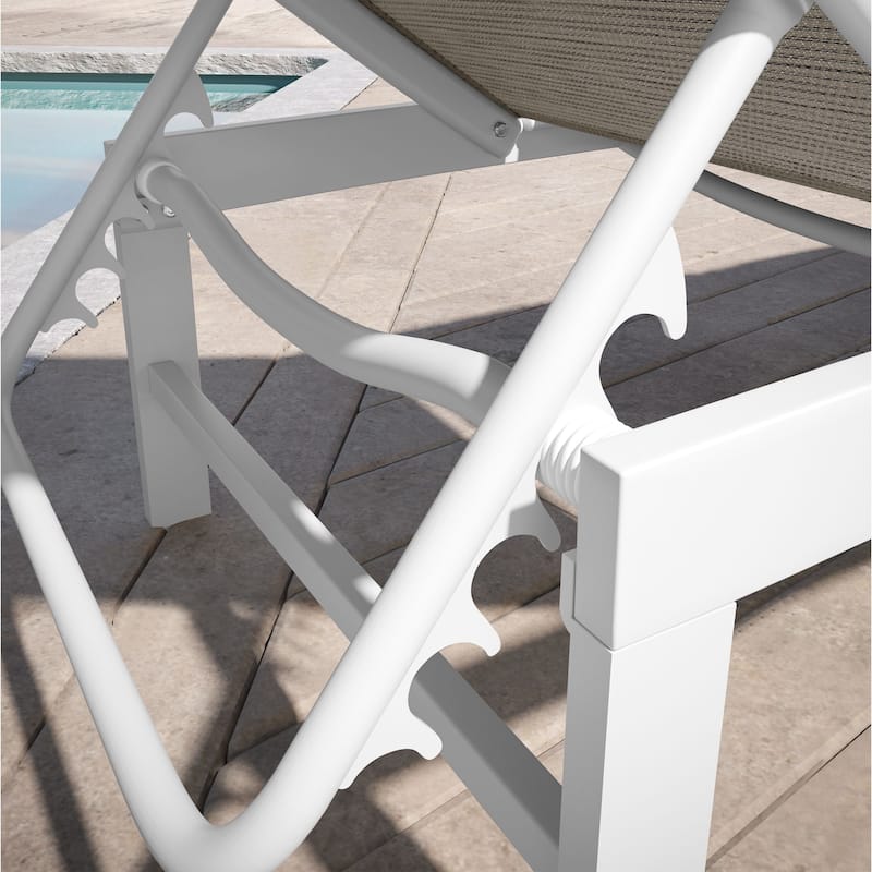 Pellebant Outdoor Aluminum Patio Chaise Lounge Chair Adjustable