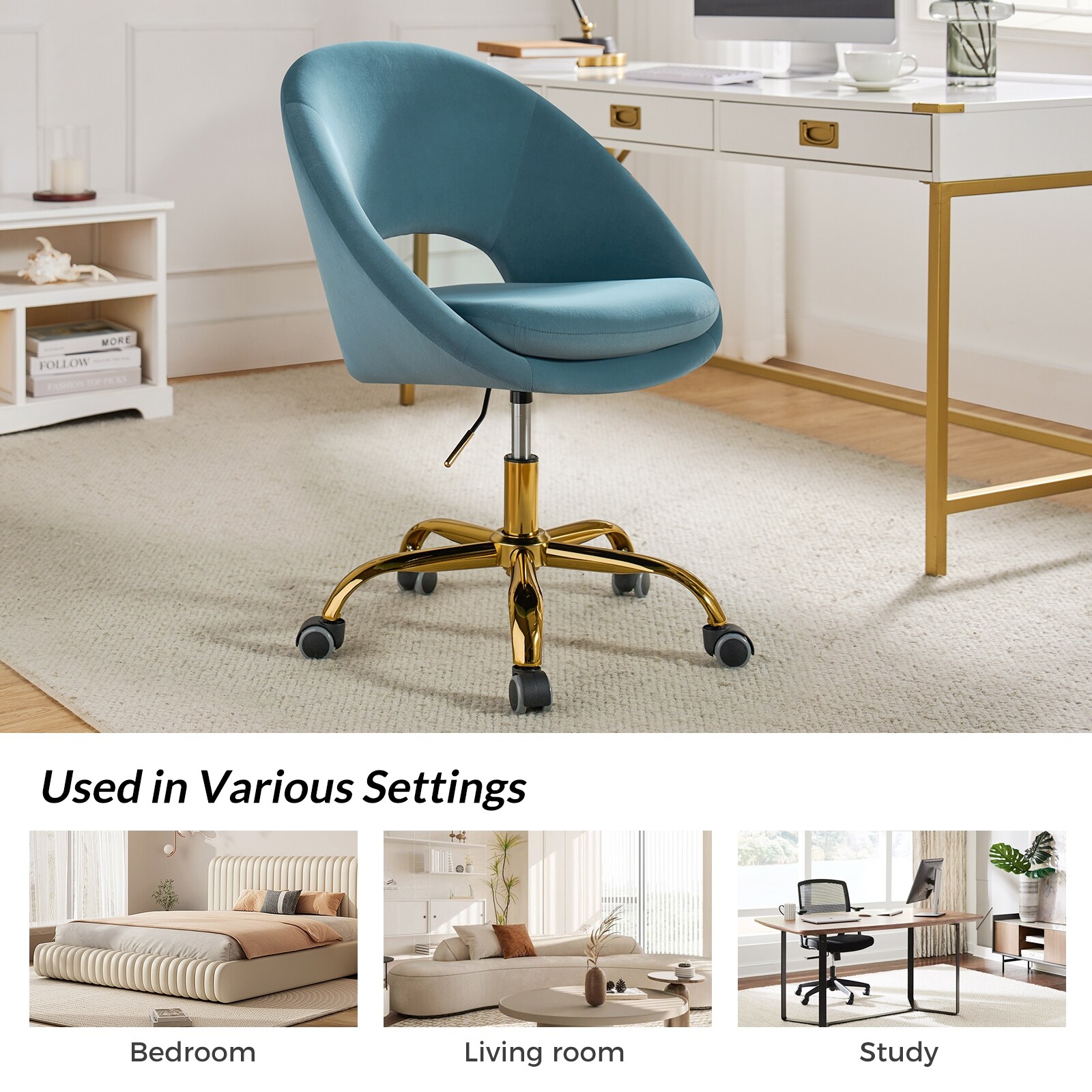 Better homes & gardens velvet office hotsell desk chair