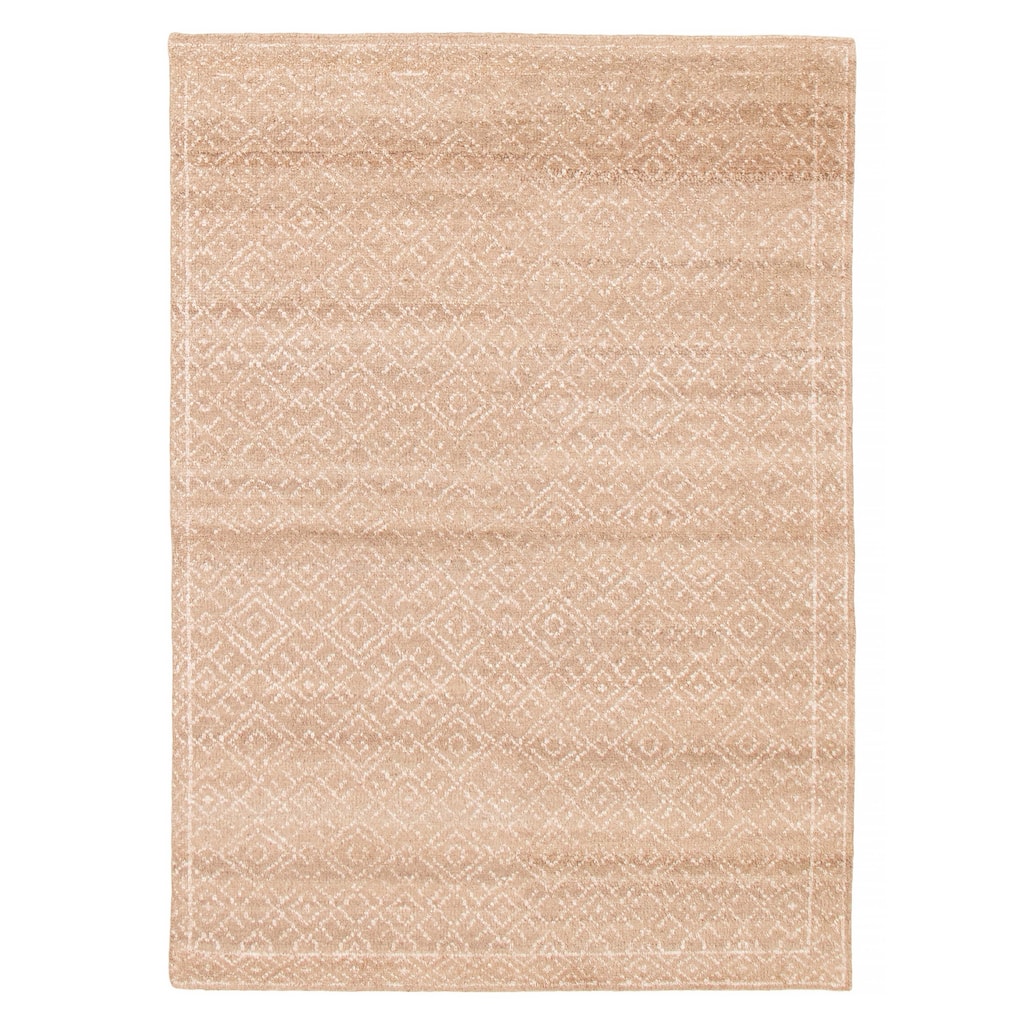 ECARPETGALLERY Hand-knotted Tangier Tan Silk, Wool Rug - 5'0 x 7'3