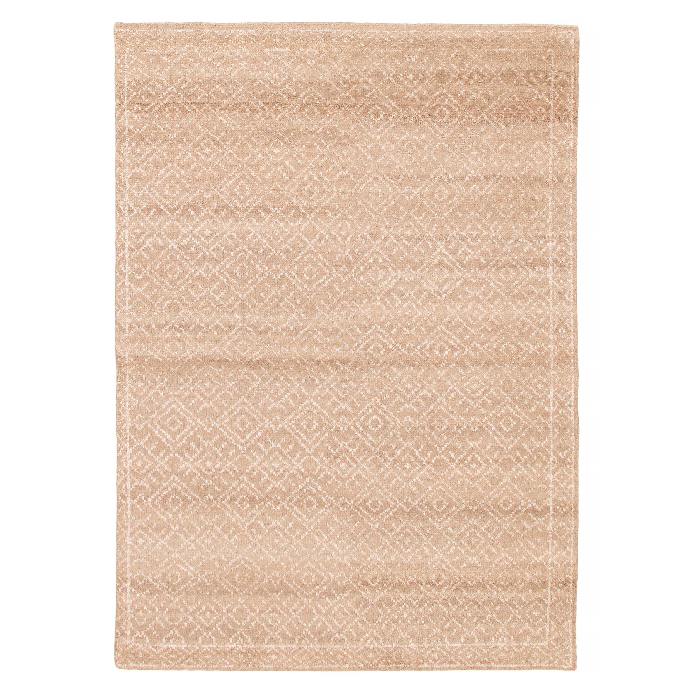 ECARPETGALLERY Hand-knotted Tangier Tan Silk, Wool Rug - 5'0 x 7'3
