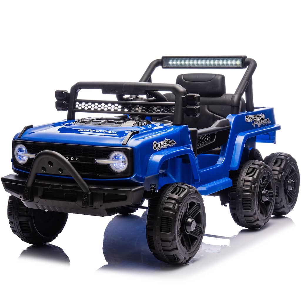 12V Kids Ride On 6-Wheel electric truck car W/Parents Control,Six-Wheel Suspension,Four motors,Power display,Searchlight